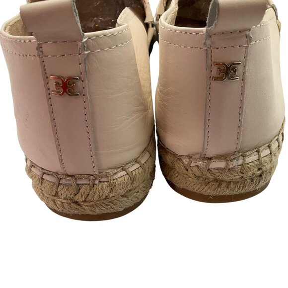 Sam Edelman Women 9 Khloe Cream Leather Espadrille Flat Slip-On Shoes Minimalist - Picture 4 of 13